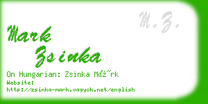 mark zsinka business card